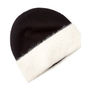 Phenix Colorblocked Cashmere Beanie, Black